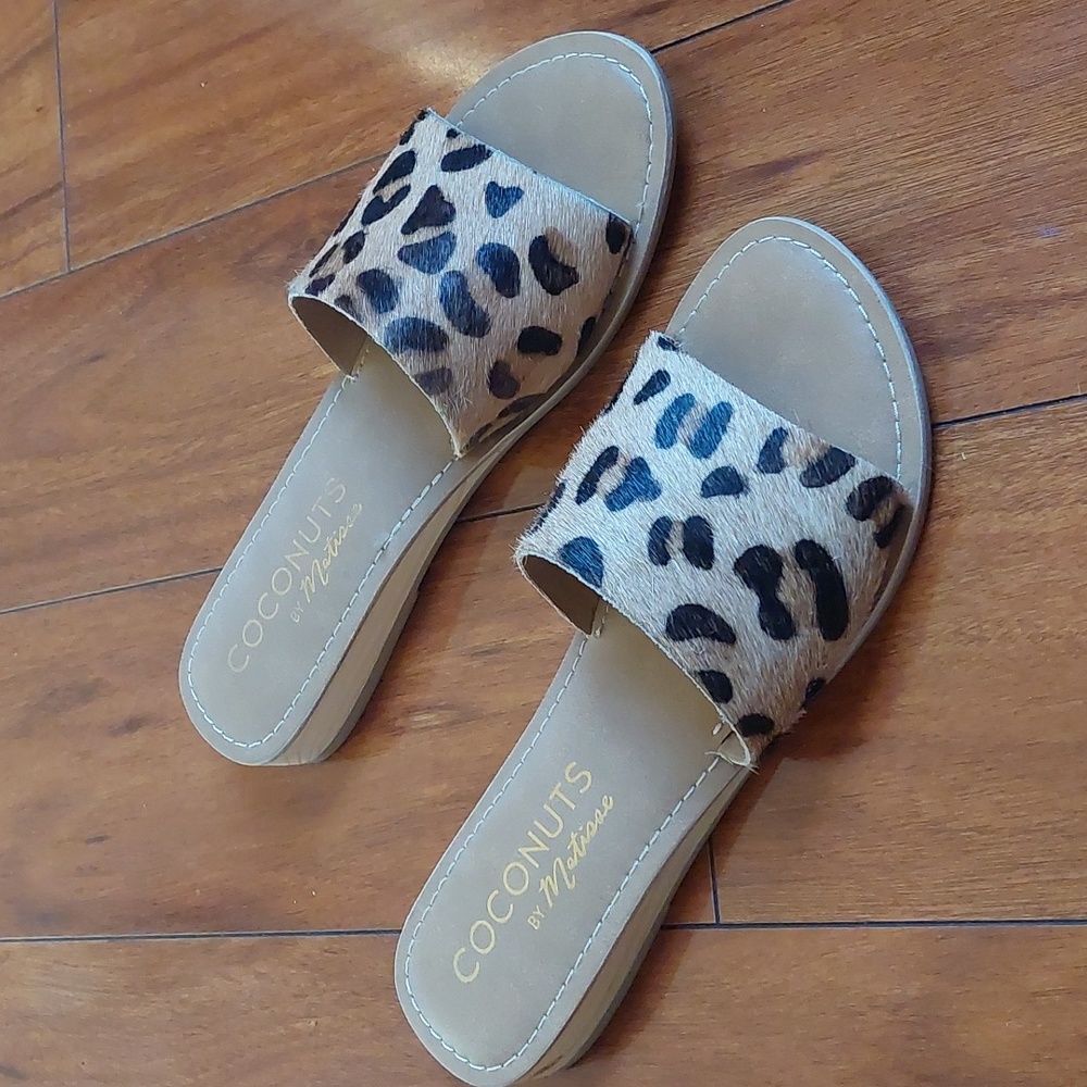 Coconuts by Matisse Cabana leopard print cowhair sandal